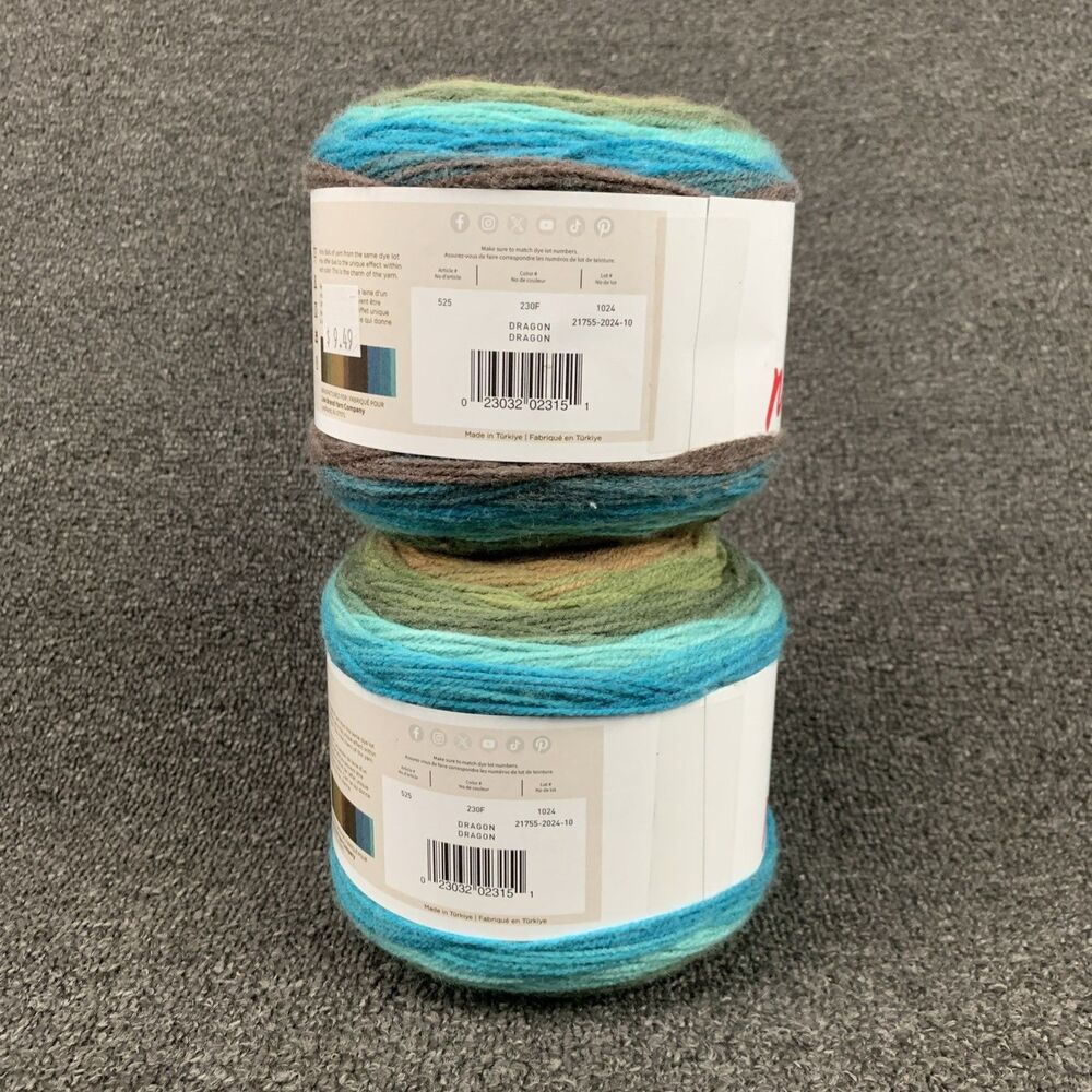 Lot Of 2 Lion Brand Mandala Yarn Dragon Light Yarn 5.3oz 590yds Cake - Picture 5 of 11